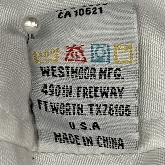 Panhandle Slim Mens Shirt Large White Western Embroidered Pearl Snap Button Up - Picture 13 of 15